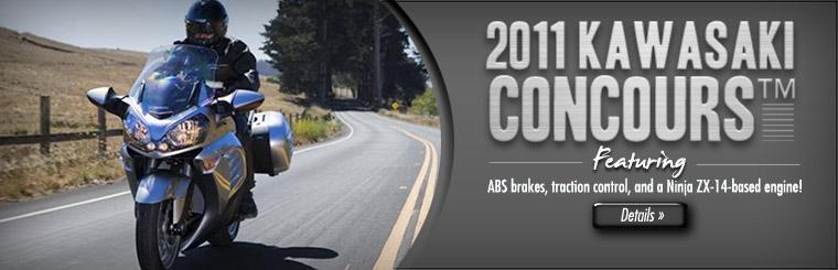 The 2011 Kawasaki Concours features ABS brakes, traction control, and a Ninja ZX-14-based engine!