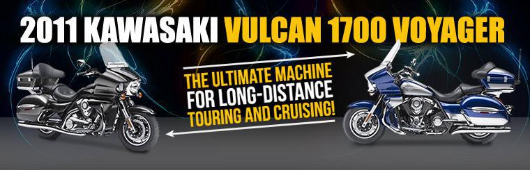 The 2011 Kawasaki Vulcan 1700 Voyager is the ultimate machine for long-distance touring and cruising.
