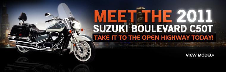 Meet the 2011 Suzuki Boulevard C50T. Take it to the open highway today! Click here to view the model online.